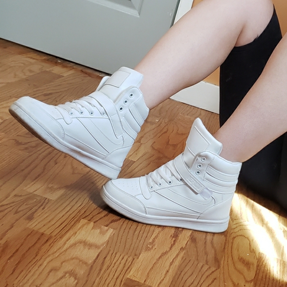 White high top sneakers